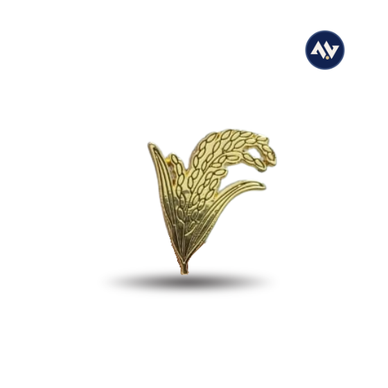 Premium Quality Golden Paddy Ear Coat Pin (24K Color Gold)